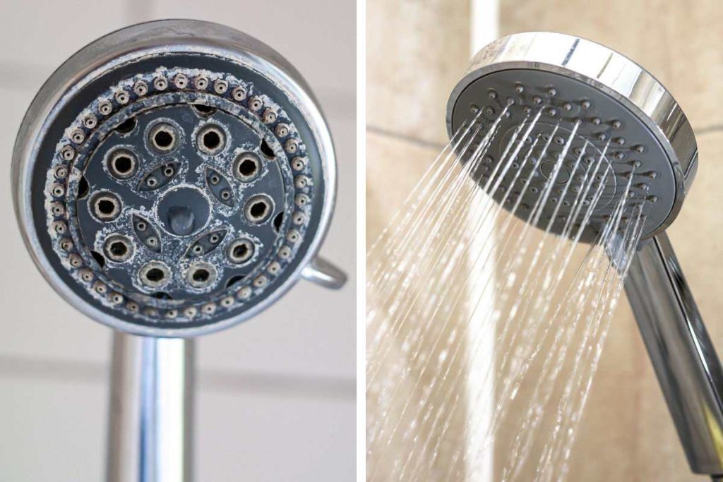 Met dezelfde methode als waarmee je zwarte vlekken hebt verwijderd, kun je ook aanslag van de douche verwijderen